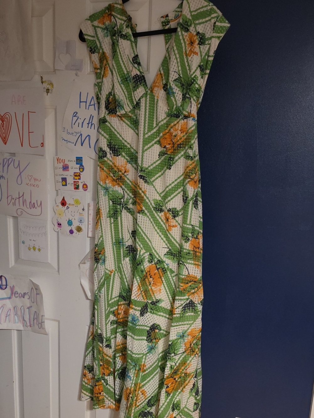 Maeve Green and Yellow Floral V-Neck Maxi Dress